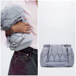 Zara Striped Quilted Shoulder Bag